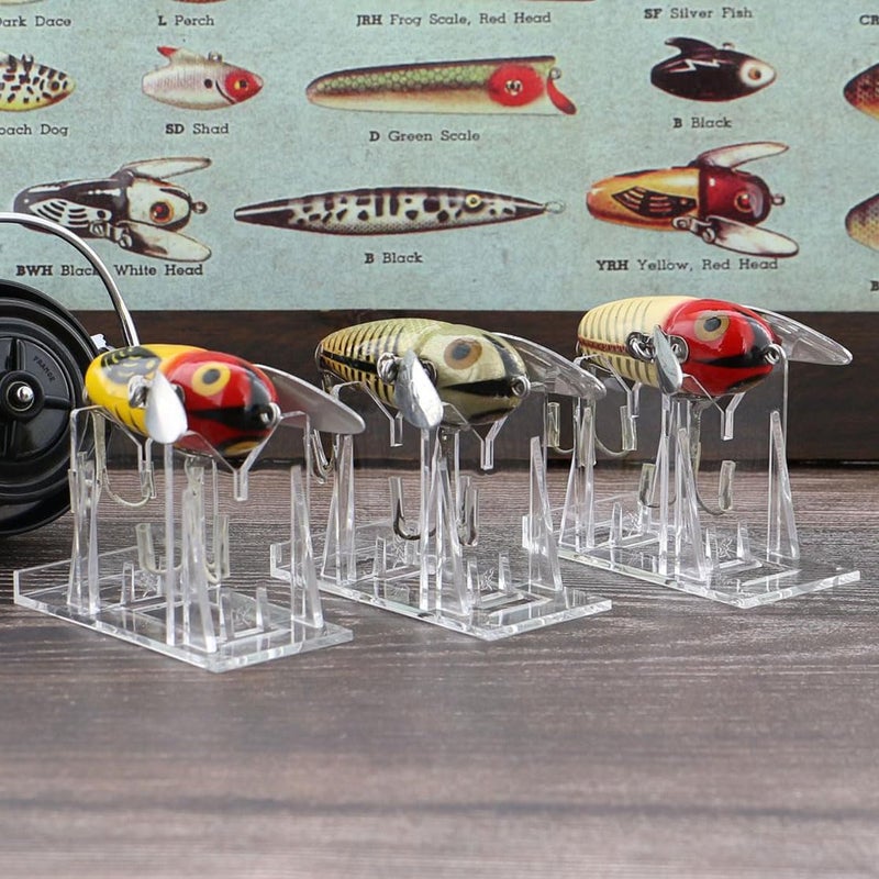 OnFireGuy 10pcs Fishing Lure Display Stands | Clear Acrylic Fishing Lure Easels | Accessories for Fishing & Decoration | 3-Piece Display Stand Measurements: 2" H x 2-5/8" W x 1-1/2" D - Image 4